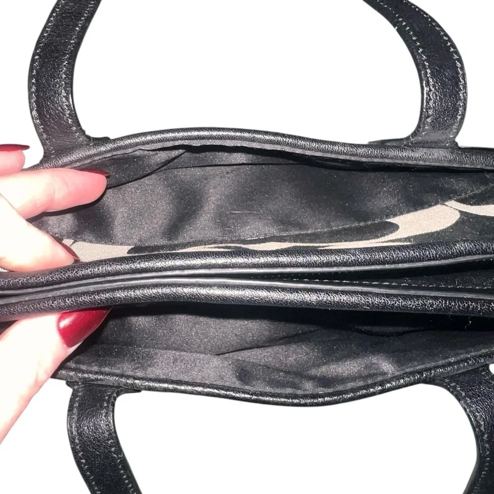 Coach Taylor Signature Bette Mini Tote Monogram Black Silver Canvas Classic